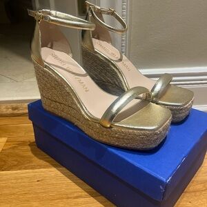 Stuart Weitzman Gold Wedges